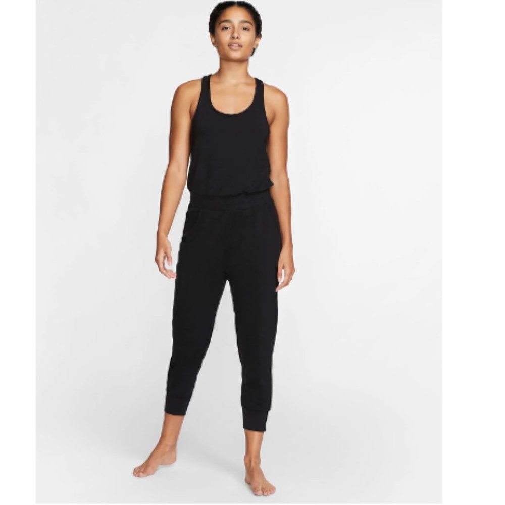 NWT Nike Yoga Infinalon Black Jumpsuit M